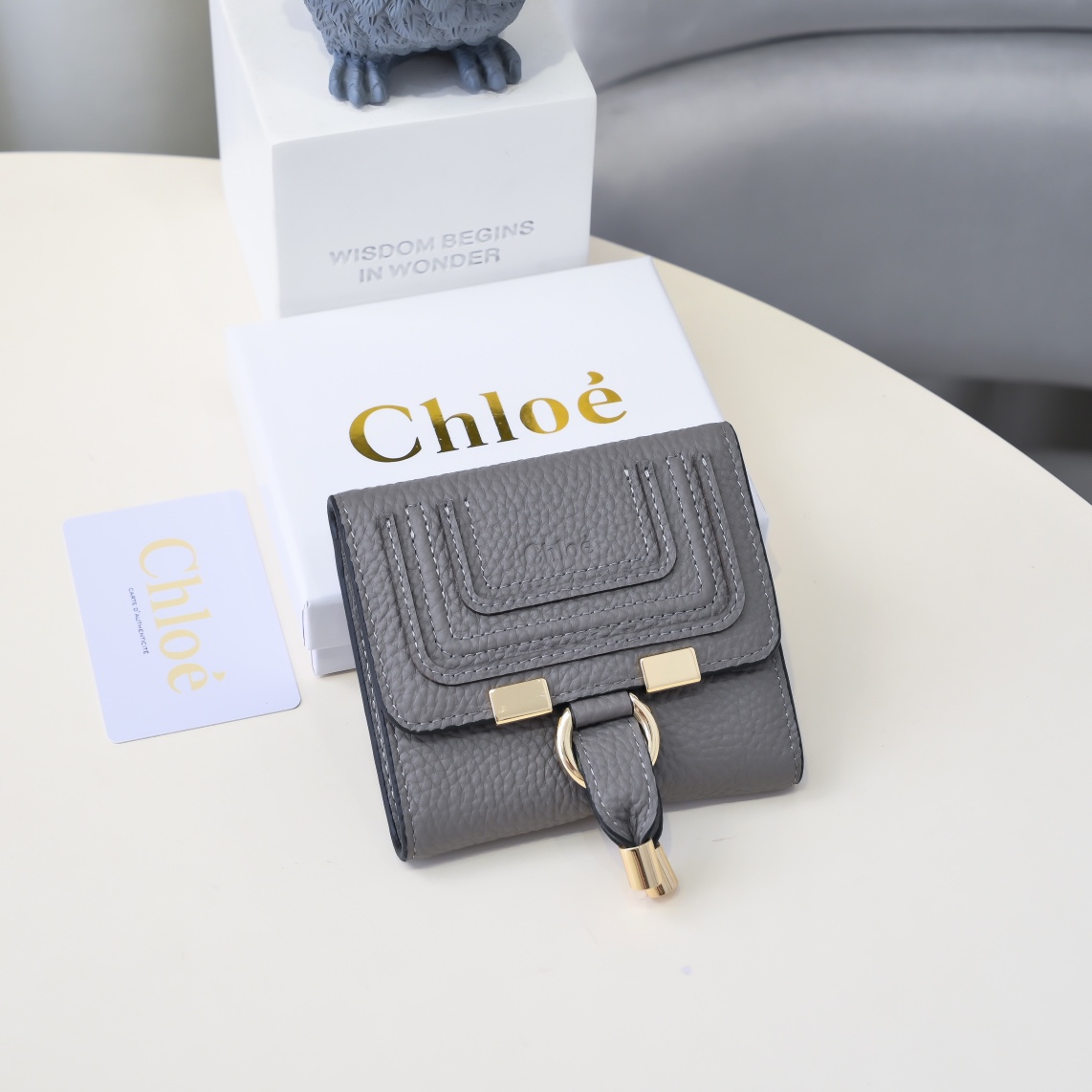 Chloe Marcie Wallet: Retro-Gold Hardware, High-Quality, Size 11 x 9.5, 2503 Model - 图片 5