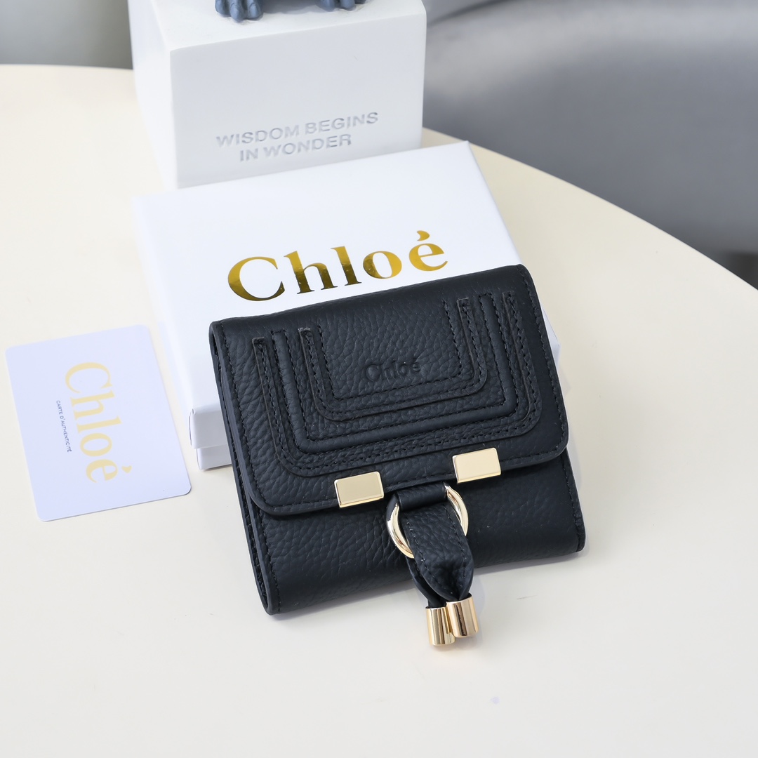 Chloe Marcie Wallet: Retro-Gold Hardware, High-Quality, Size 11 x 9.5, 2503 Model - 图片 2