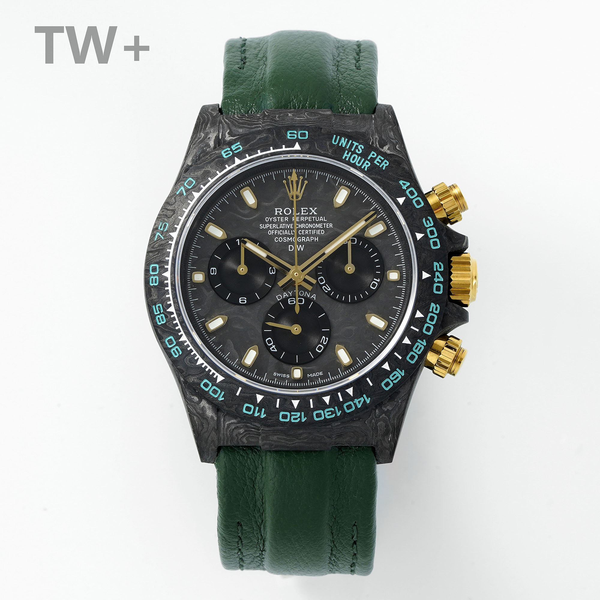 NO:946194,TW+  The customized version of the carbon fiber luminous case of the Daytona series, the watch is not only light to wear, but also hard in appearance. Each watch has a unique carbon fiber pattern material. [Case] Watch size 40mm  Made of high-composite carbon fiber and super luminous powder. The details are hand-chamfered and polished. The texture is extraordinary. [Strap Buckle] The strap is made of artificial fiber woven straps, which is breathable and comfortable, and has a soft texture. [Movement] Uses the latest accurate and mature 4801 movement (the same functional thickness), which perfectly realizes powerful functions and is the king of cost performance!  !  !  ,,rolex19860909TW+ 迪通拿系列之碳纤维夜光壳定制版,腕表不仅佩戴轻便,外表坚硬.且每一只腕表都拥有独一无二的碳纤花纹材质.【表壳】腕表尺寸40mmX12.4mmTw工厂实力铸造碳纤维劳力士的独特风采.市场独家做到,整个壳套,圈口包括底盖均采用高复合碳纤维和超强夜光粉所打造.细节之处更是经过手工倒角抛光所制.质感非凡.【表带扣】表带采用人工纤维编织带所制,透气舒适,质地柔软.【机芯】采用最新精准而成熟4801机芯（功能厚度跟一样）,完美实现强大功能,性价比之王！！！,,rolex,Watch