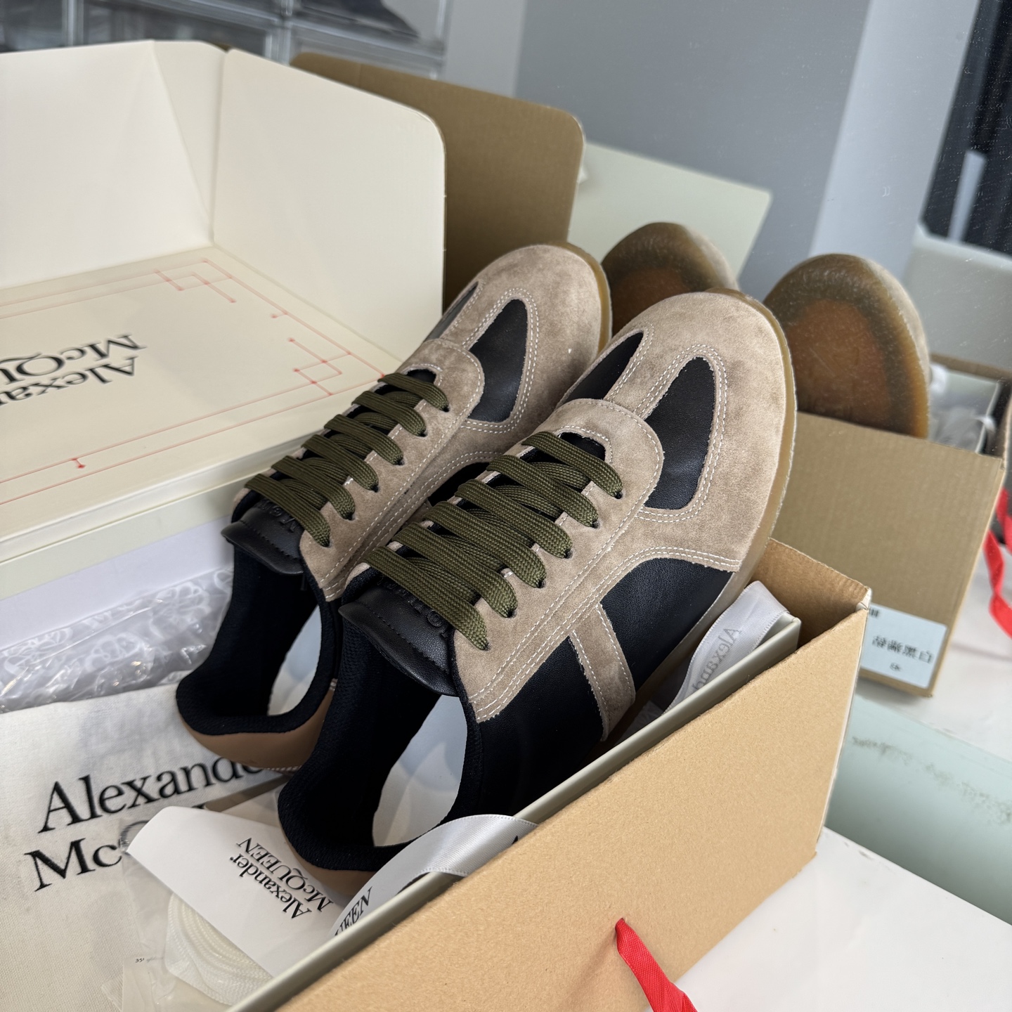 Alexander McQueen Two-Tone Suede Taper Trainer 