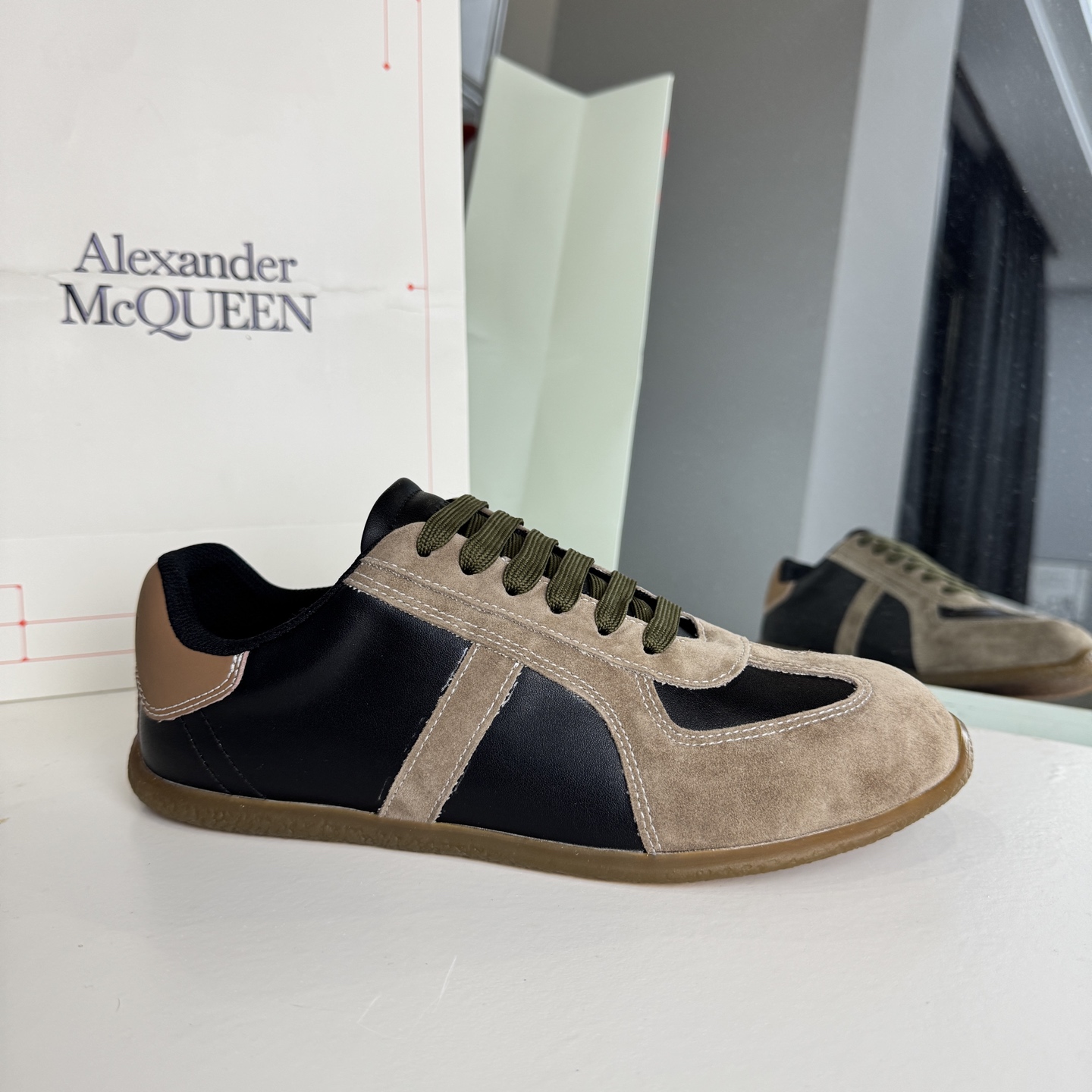 Alexander McQueen Two-Tone Suede Taper Trainer 