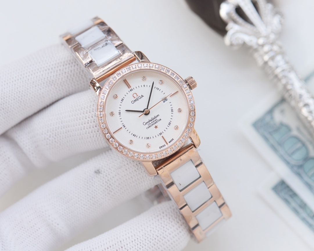 Omega-OMEGA Couple’s Wristwatch: White, Gold, Steel, Ceramic, Diamond – Quality Assurance - 图片 4