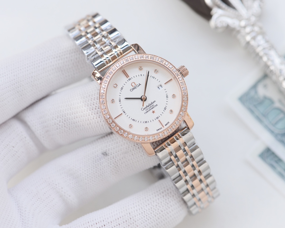 Omega-OMEGA Couple’s Wristwatch: White, Gold, Steel, Ceramic, Diamond – Quality Assurance - 图片 7