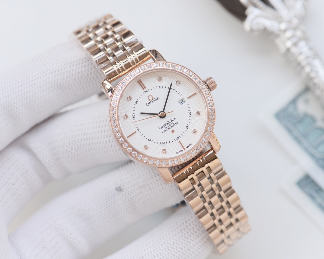 Omega-OMEGA Couple’s Wristwatch: White, Gold, Steel, Ceramic, Diamond – Quality Assurance - 图片 6