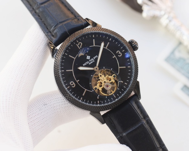 Patek Philippe Men's Automatic Mechanical Watch - Black Leather Strap 1 Patek Philippe Men's Automatic Mechanical Watch - Black Leather Strap