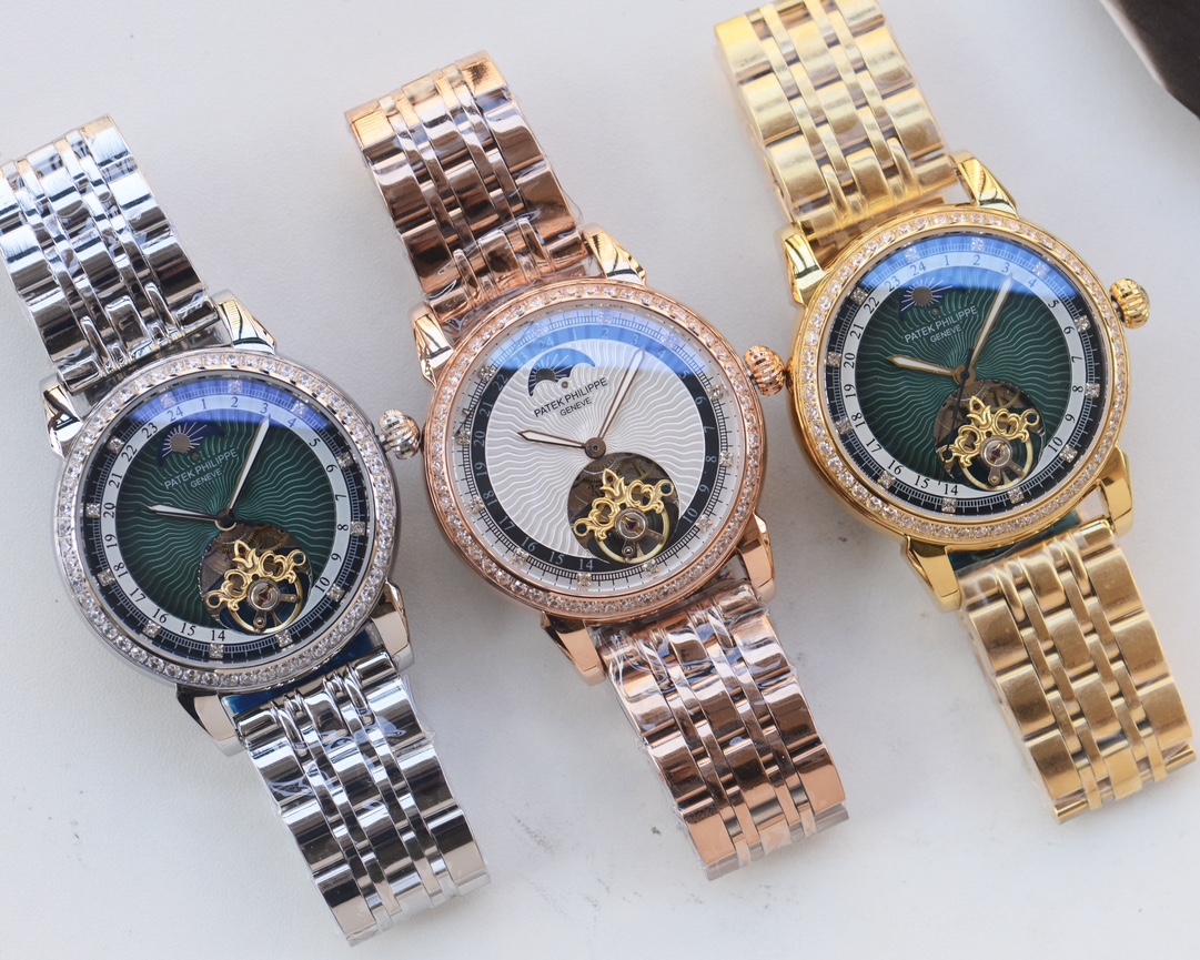 Patek Philippe Men's Automatic Mechanical Watch with Leather/Steel Band