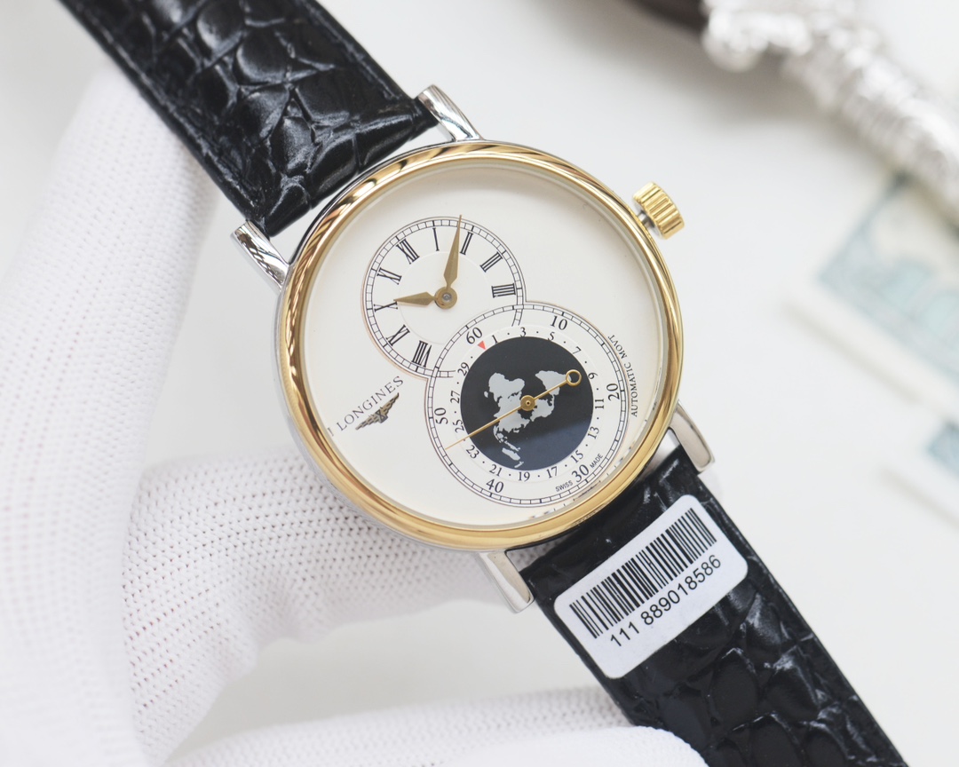 Longines La Grande Classique de Longines Moonphase silver case bezel and bracelet, white dial 34mm Unisex Quartz