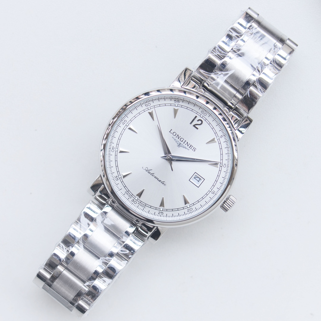 Longines Master Collection silver case, silver bezel, white dial, silver bracelet 38.5mm Men's Automatic