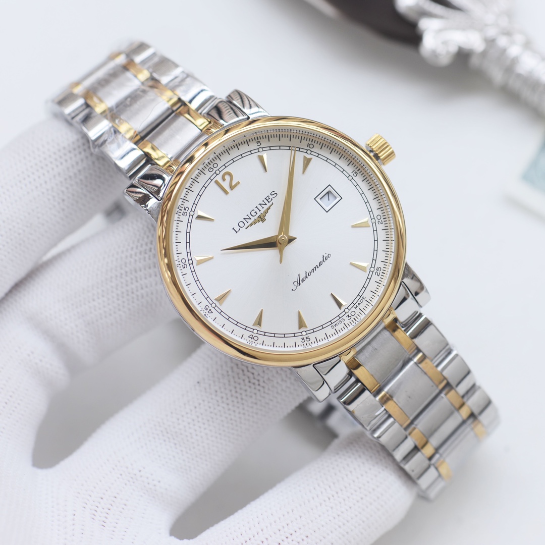 Longines Master Collection silver case, silver bezel, white dial, silver bracelet 38.5mm Men's Automatic