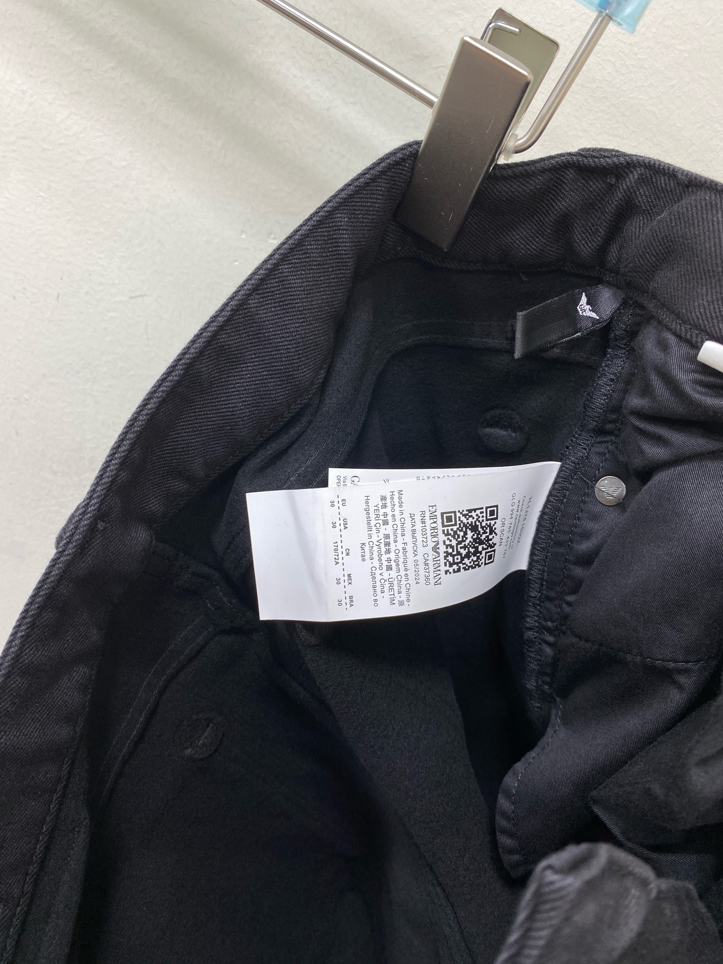 🎊加薄绒🎊EMA男裤 小直筒版型 加绒加厚 带弹力 洗水黑色码数：30.31.32.33.34.36.3