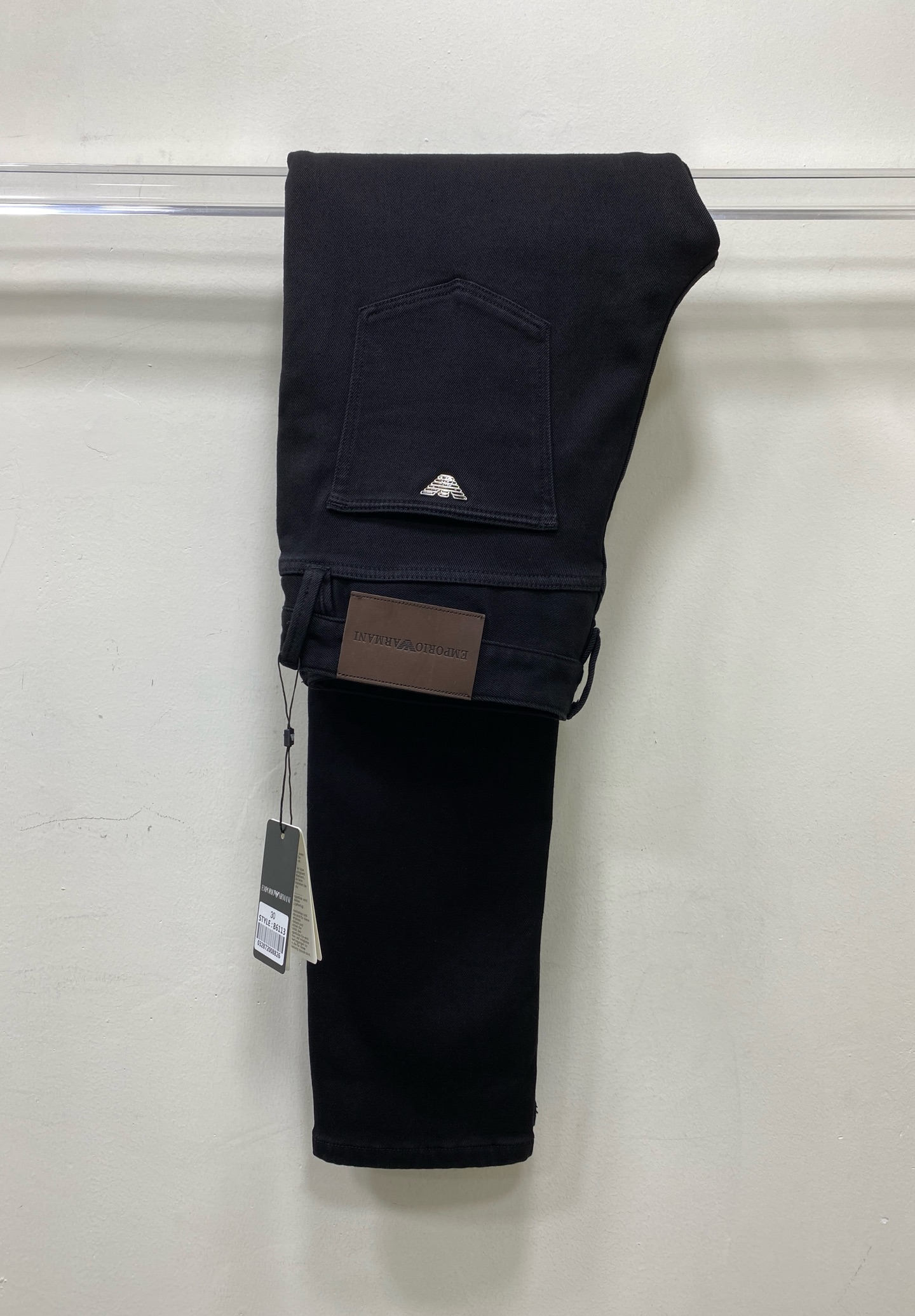 🎊加薄绒🎊EMA男裤 小直筒版型 加绒加厚 带弹力 洗水黑色码数：30.31.32.33.34.36.3