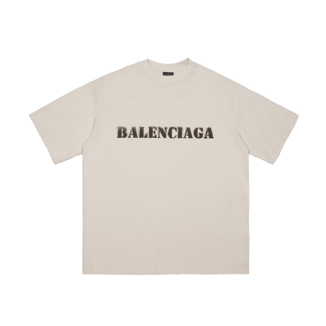Balenciaga Clothing T-Shirt Apricot Color Printing Unisex Spring/Summer Collection Short Sleeve