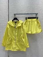 Louis Vuitton Coats & Jackets Shorts Sun Protection Clothing Windbreaker Green Lemon Yellow White Gold Hardware
