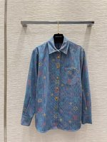 Louis Vuitton Kleding Overhemden Katoen Denim Vintage Casual