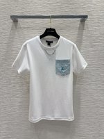 Louis Vuitton Kleding T-Shirt Borduurwerk Katoen Zomercollectie