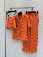 Louis Vuitton Kleding Nachtkleding Overhemden Oranjerood Rood Afdrukken Vintage