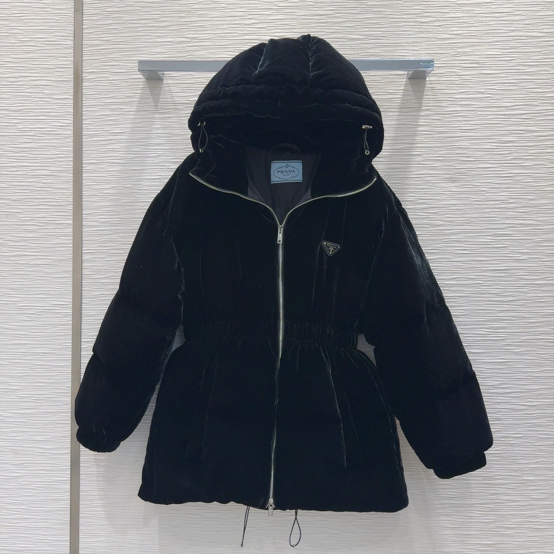 AAA Replica
 Prada AAA
 Clothing Coats & Jackets Down Jacket White Silk Goose Down Hooded Top