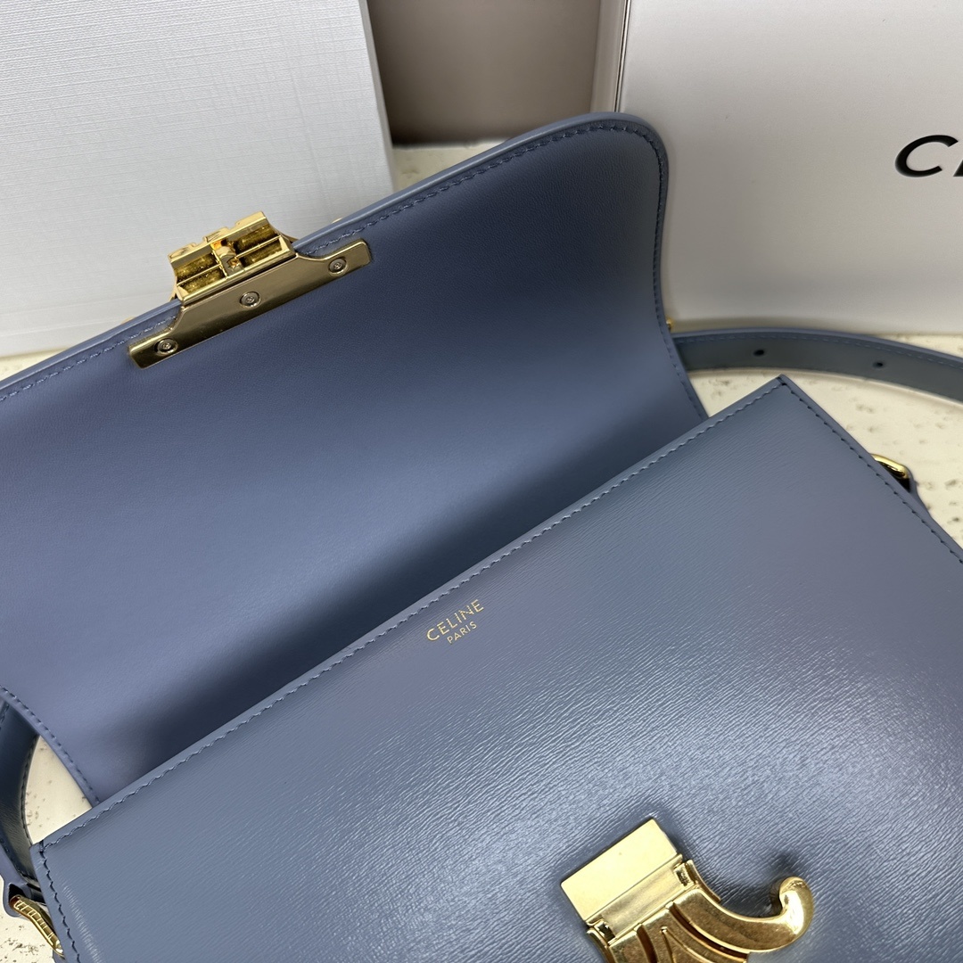 CETRIOMPHE中号手搓纹小牛皮肩背包9X6X3英寸22X16.5X7厘米100%小牛皮金色金属件1