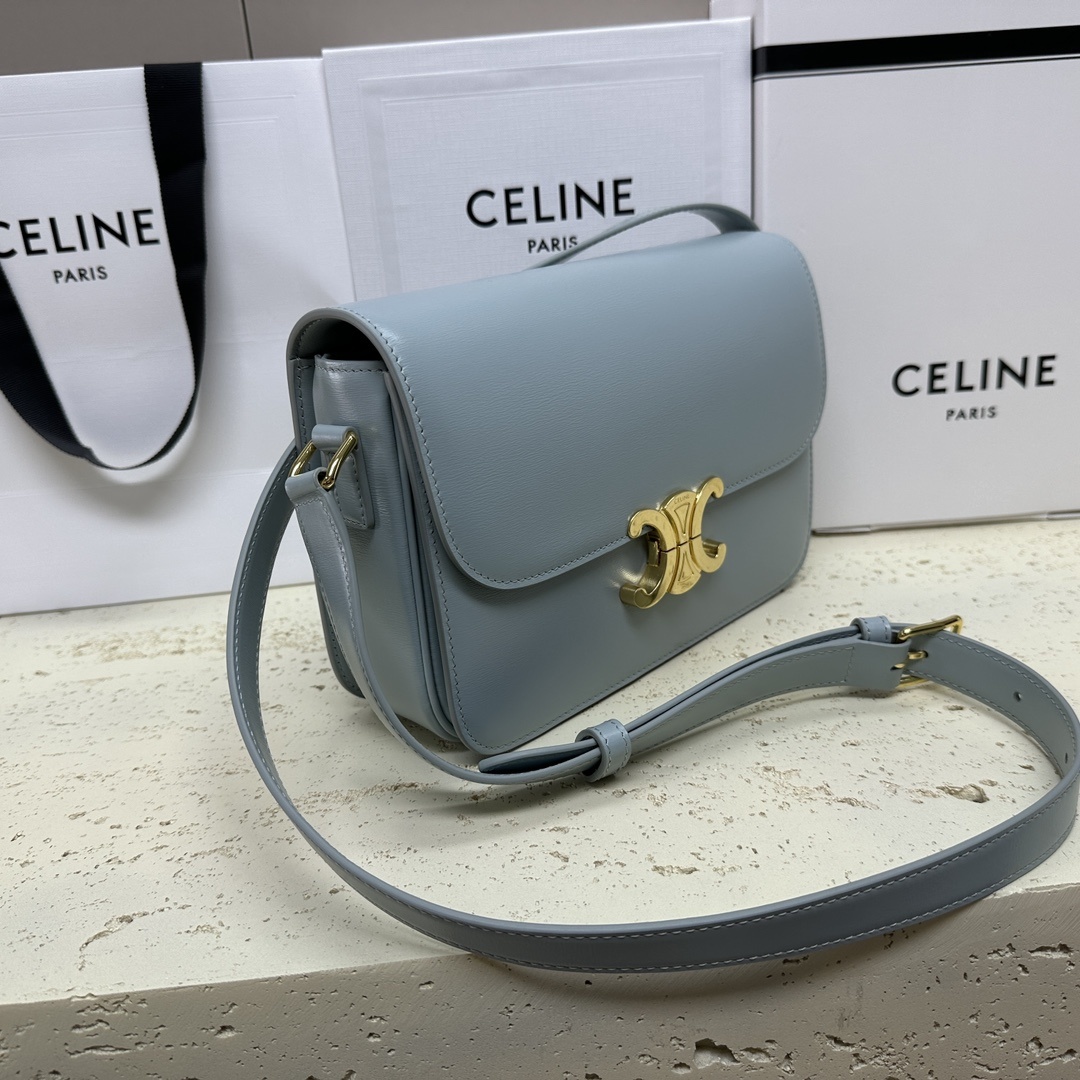 CETRIOMPHE中号手搓纹小牛皮肩背包9X6X3英寸22X16.5X7厘米100%小牛皮金色金属件1