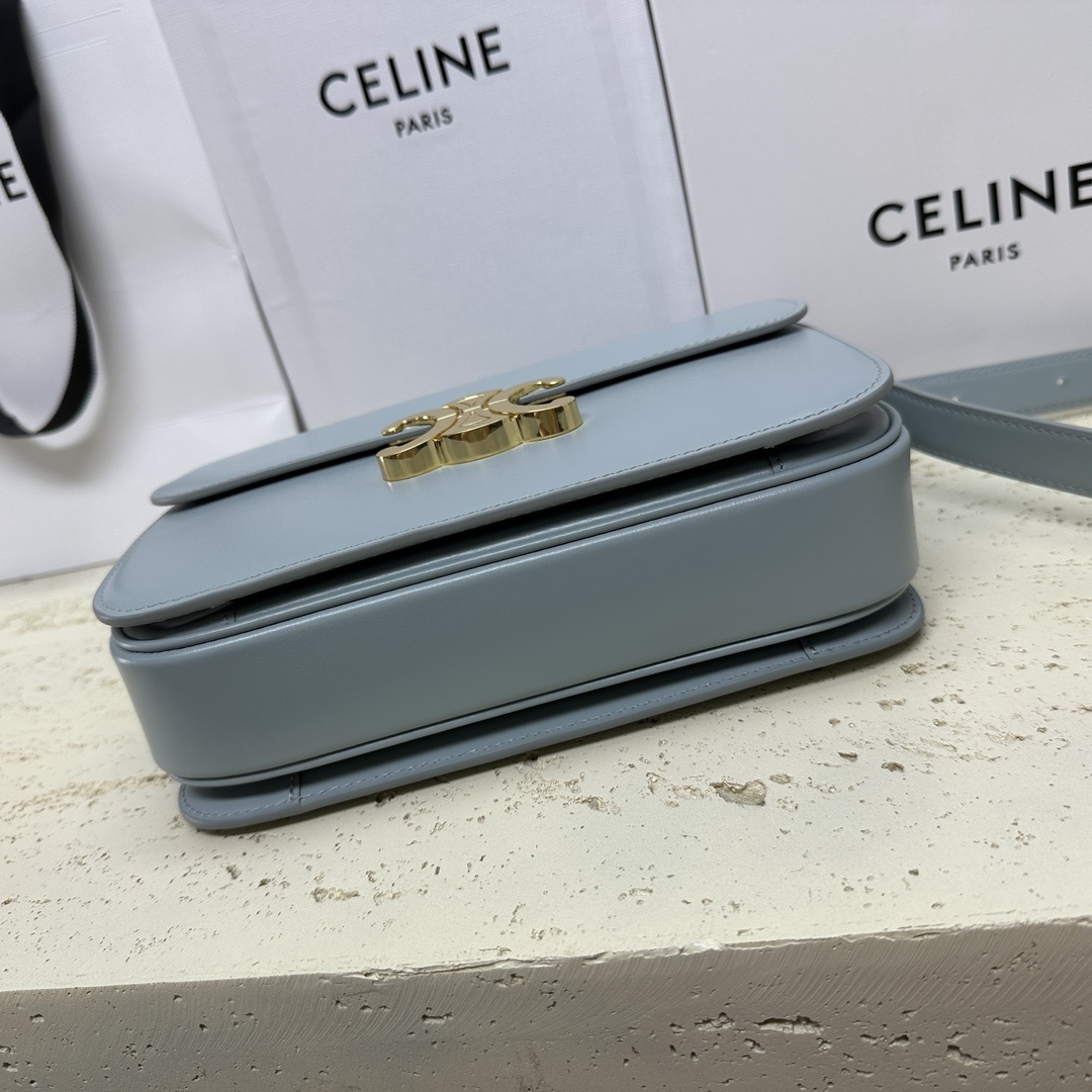 CETRIOMPHE中号手搓纹小牛皮肩背包9X6X3英寸22X16.5X7厘米100%小牛皮金色金属件1