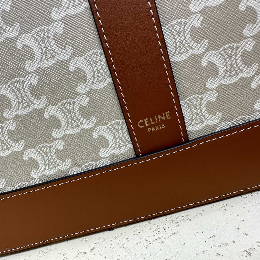 CABAS中号标志印花牛皮革手袋黄褐色12X12X6英寸31.5X31.5X16厘米本款型可装下普通屏幕