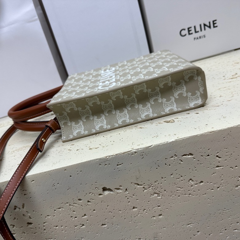 升级版CABASTRIOMPHE帆布MiNi号竖款手袋65%涂层帆布35%小牛皮100%棉衬里内侧插袋可