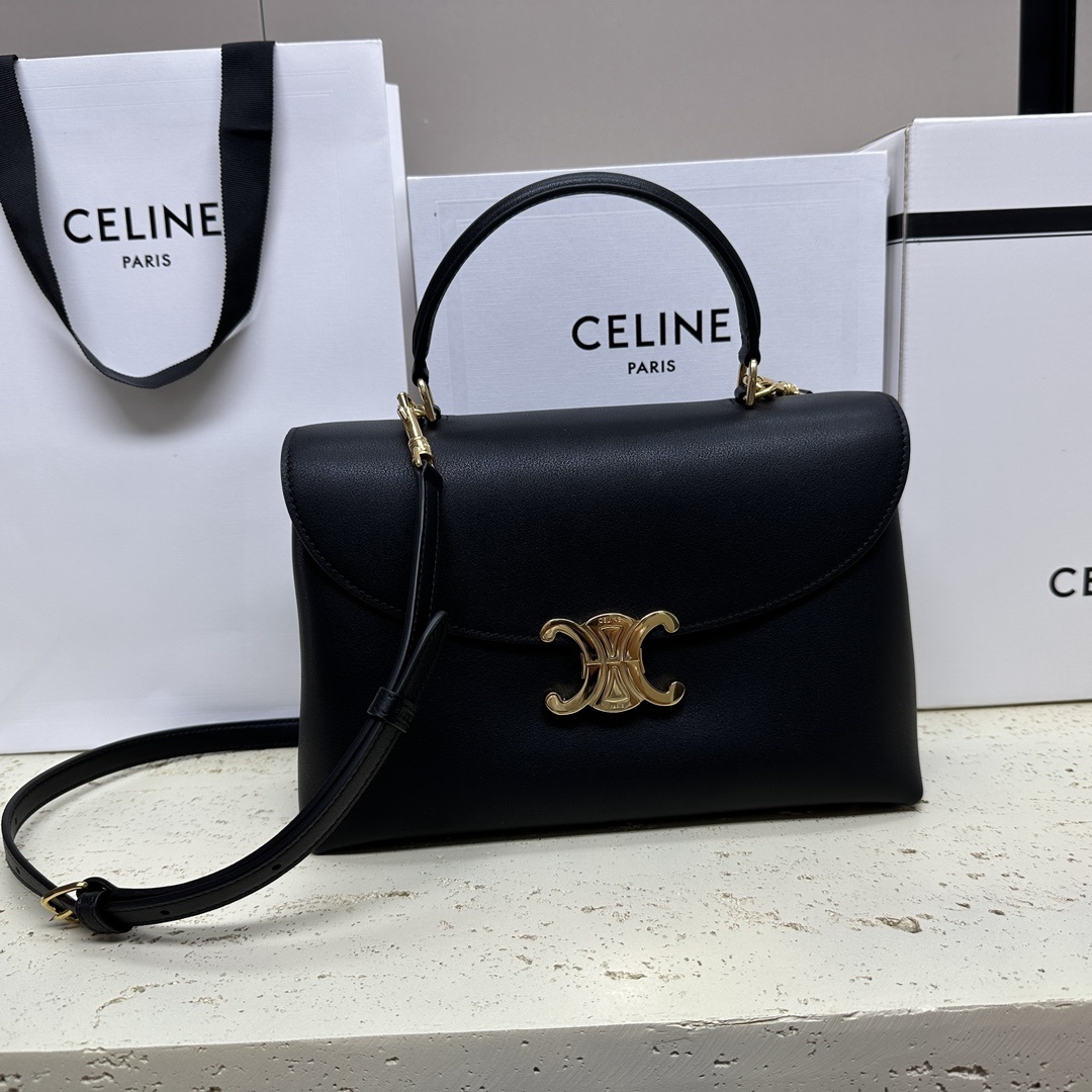 NINO中号柔软牛皮革手袋10X7X4英寸25X17.5X10厘米牛皮革羊皮革衬里金色饰面手提肩背和斜挎