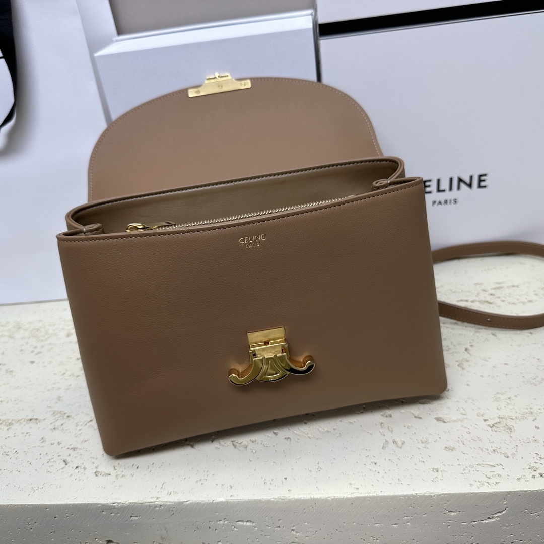NINO中号柔软牛皮革手袋10X7X4英寸25X17.5X10厘米牛皮革羊皮革衬里金色饰面手提肩背和斜挎