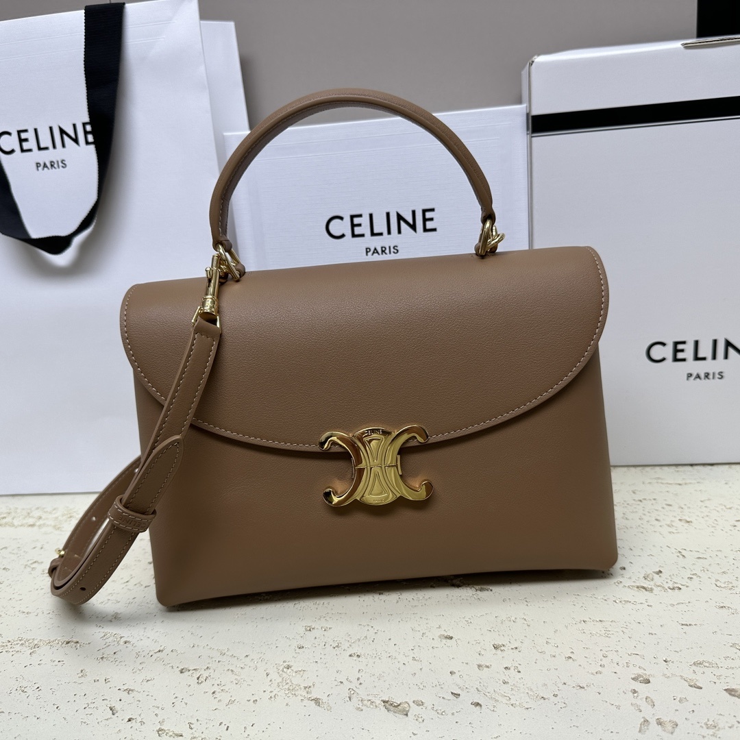 NINO中号柔软牛皮革手袋10X7X4英寸25X17.5X10厘米牛皮革羊皮革衬里金色饰面手提肩背和斜挎