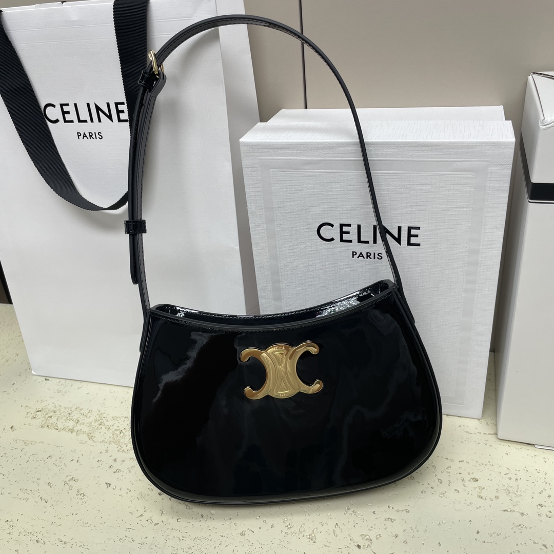 Celine 115703 ATLLY armpit bag ~ counter all steel hardware