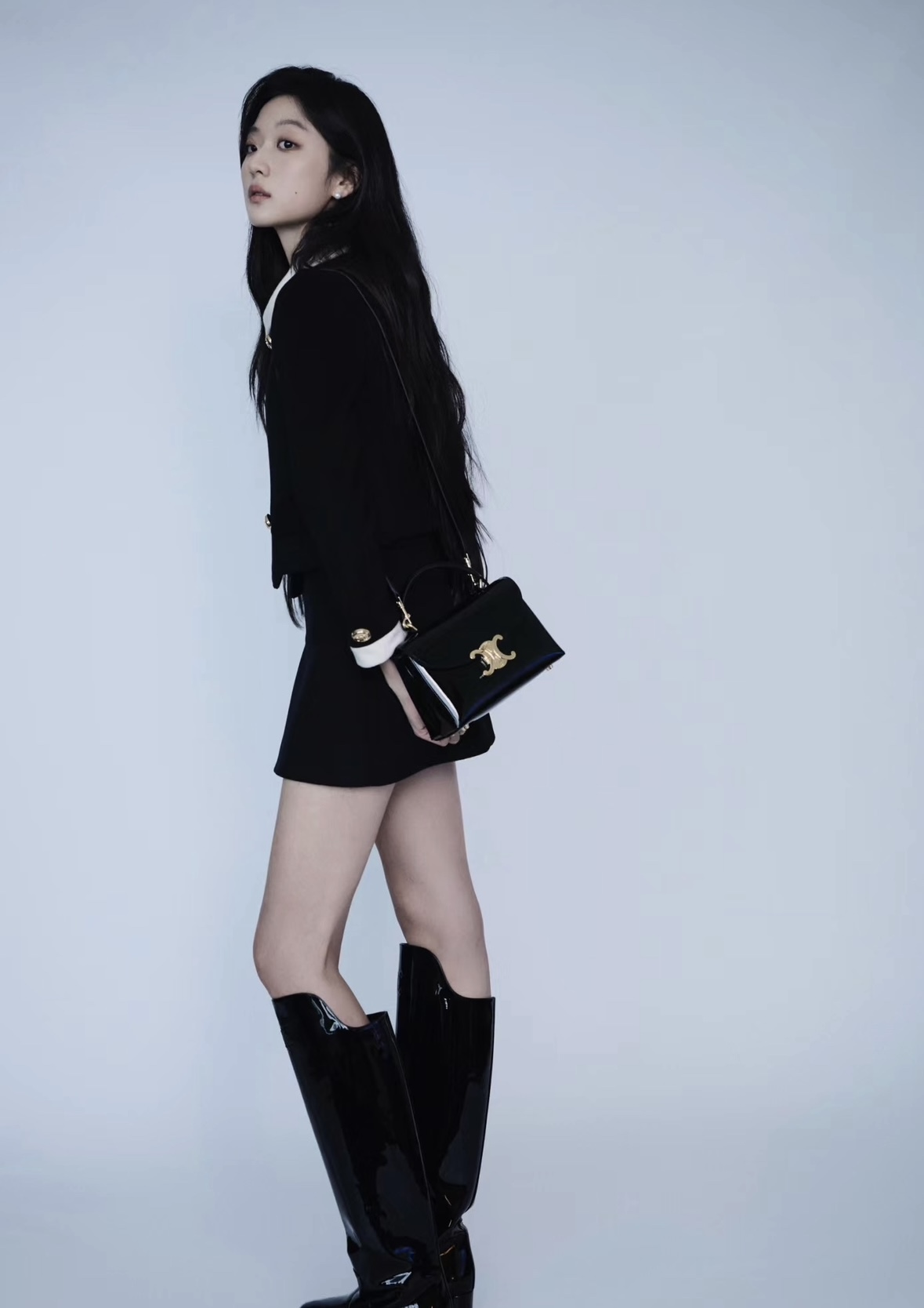 Celine 118113TEEN NINO series patent cowhide