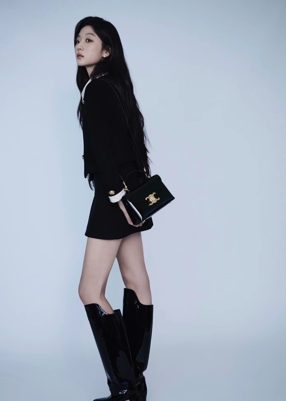 Celine 118113TEEN NINO series patent cowhide