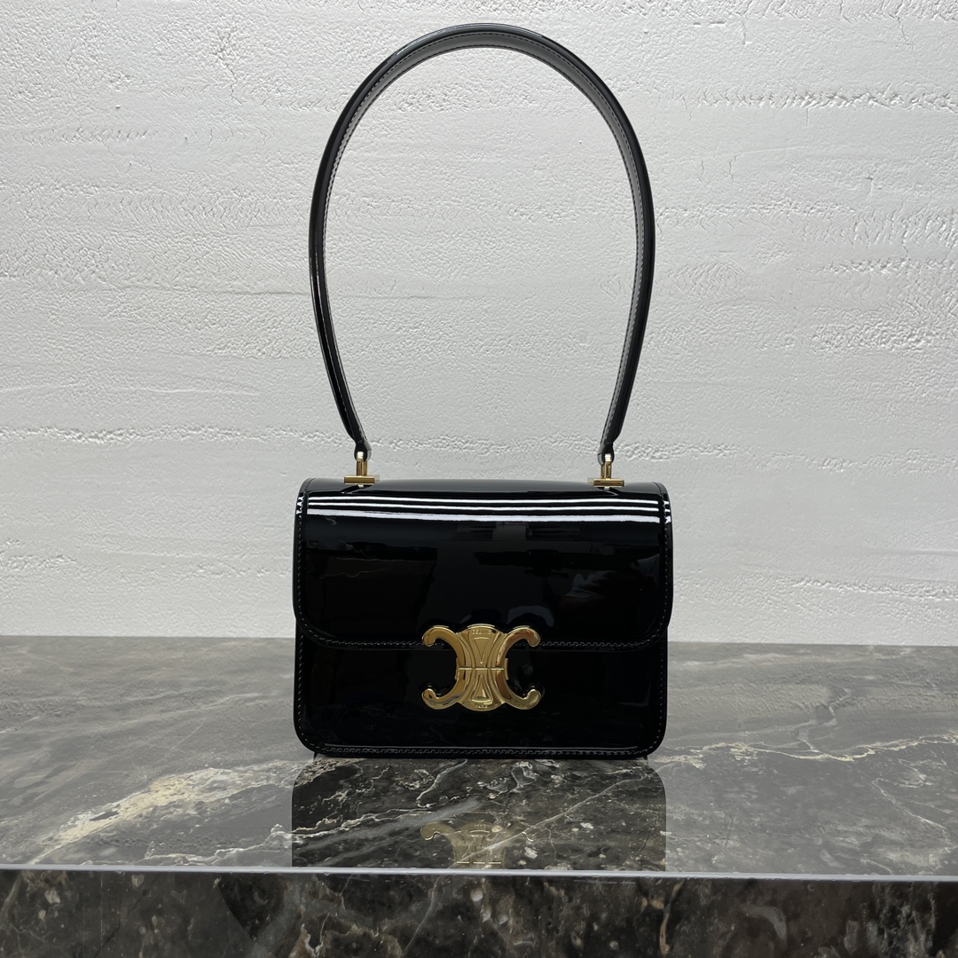 （赛琳）💕TEEN GARANCE漆面牛皮革手袋❤118053，漆面牛皮革...