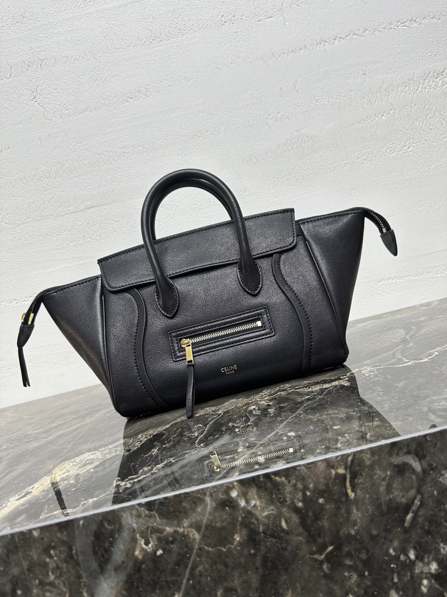 Celine Black Zip Pocket Handbag