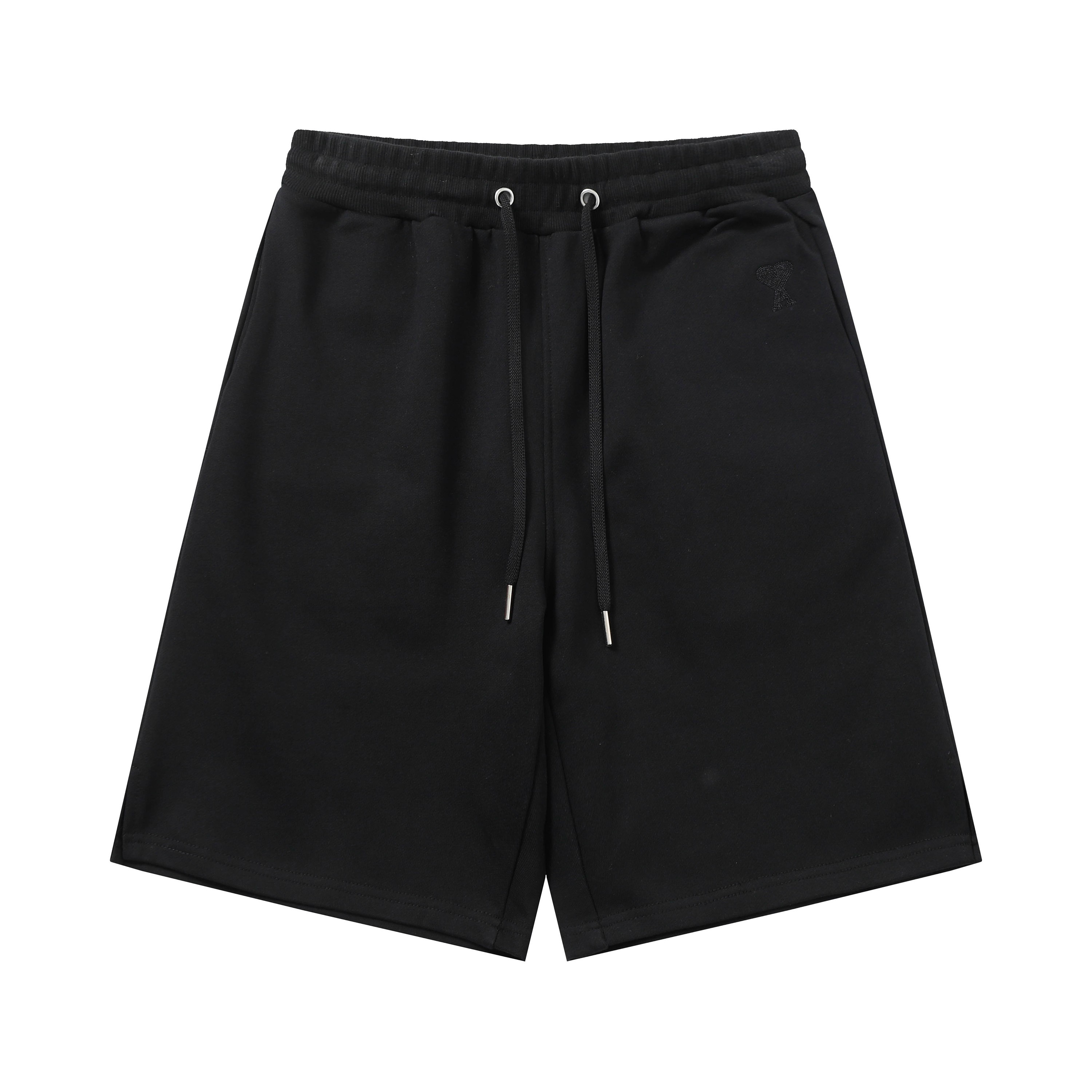 P78 款号:523 AMI春夏短裤系列~ 重磅厚实高克重 纯棉380克重毛圈 细节到位 质量过关 支持对比 S-XL 四个码数 85-200斤可穿 颜色:黑色