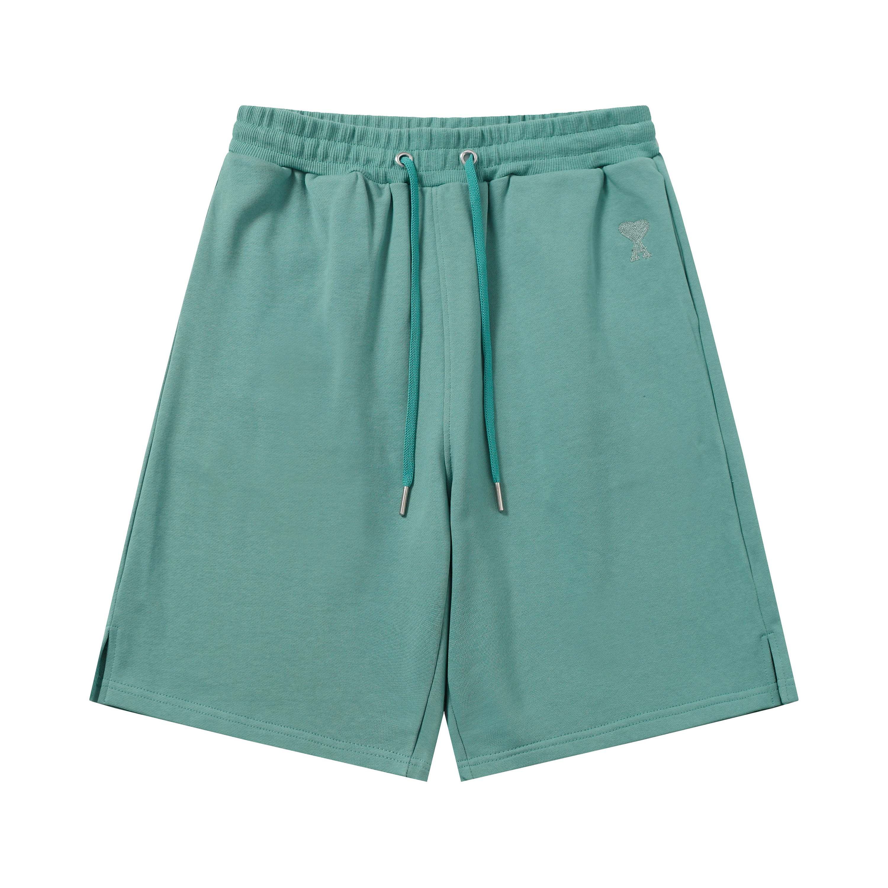 P78 款号:523 AMI春夏短裤系列~ 重磅厚实高克重 纯棉380克重毛圈 细节到位 质量过关 支持对比 S-XL 四个码数 85-200斤可穿 颜色:薄荷绿