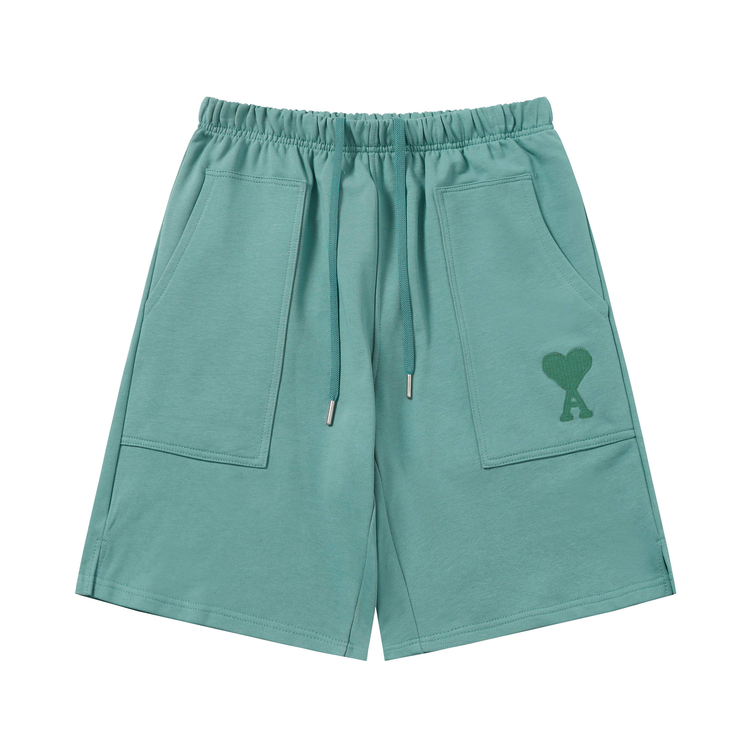 P78 款号:521 AMI春夏短裤系列~ 重磅厚实高克重 纯棉380克重毛圈 细节到位 质量过关 支持对比 S-XL 四个码数 85-200斤可穿 颜色:薄荷绿