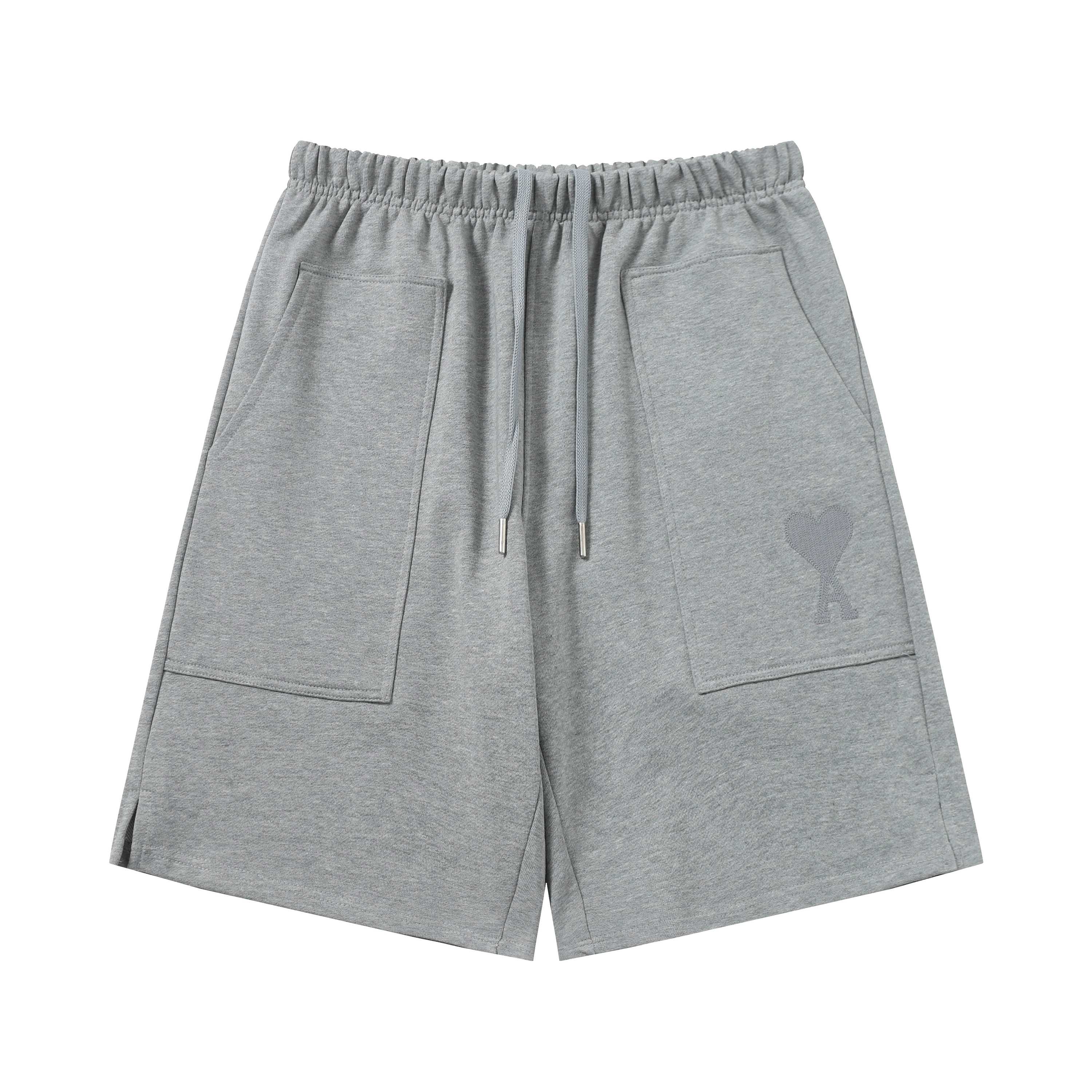 P78 款号:521 AMI春夏短裤系列~ 重磅厚实高克重 纯棉380克重毛圈 细节到位 质量过关 支持对比 S-XL 四个码数 85-200斤可穿 颜色:灰色