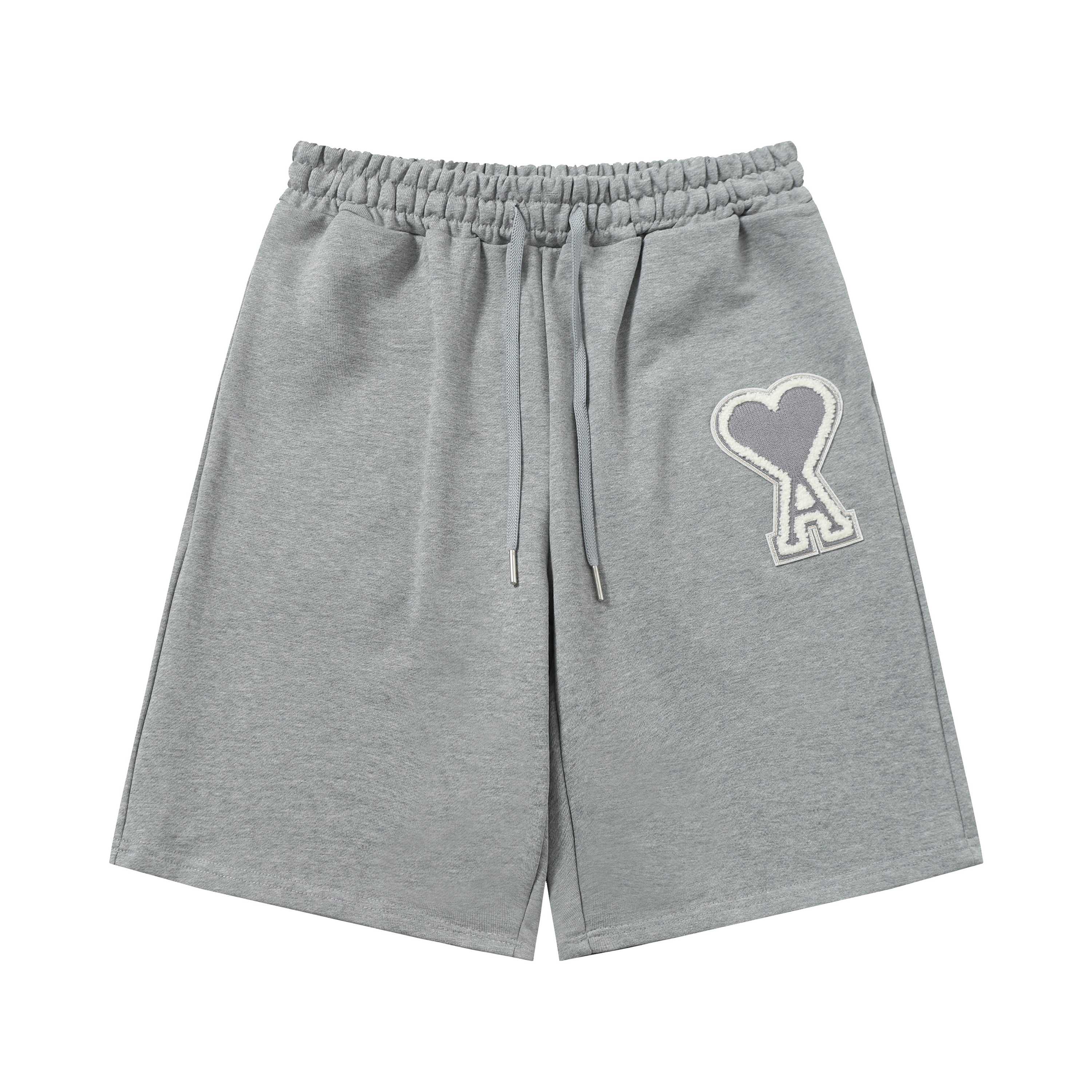 P78 款号:520 AMI春夏短裤系列~ 重磅厚实高克重 纯棉380克重毛圈 细节到位 质量过关 支持对比 S-XL 四个码数 85-200斤可穿 颜色:灰色