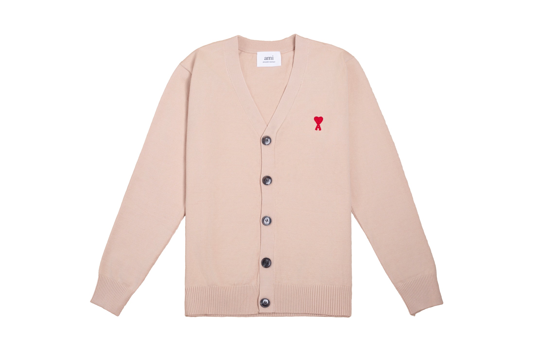 P93 款号: MQ803 AMI经典小爱心系列刺绣开衫毛衣 最高版本 支持对比 颜色: 卡其, 尺码:S-XL