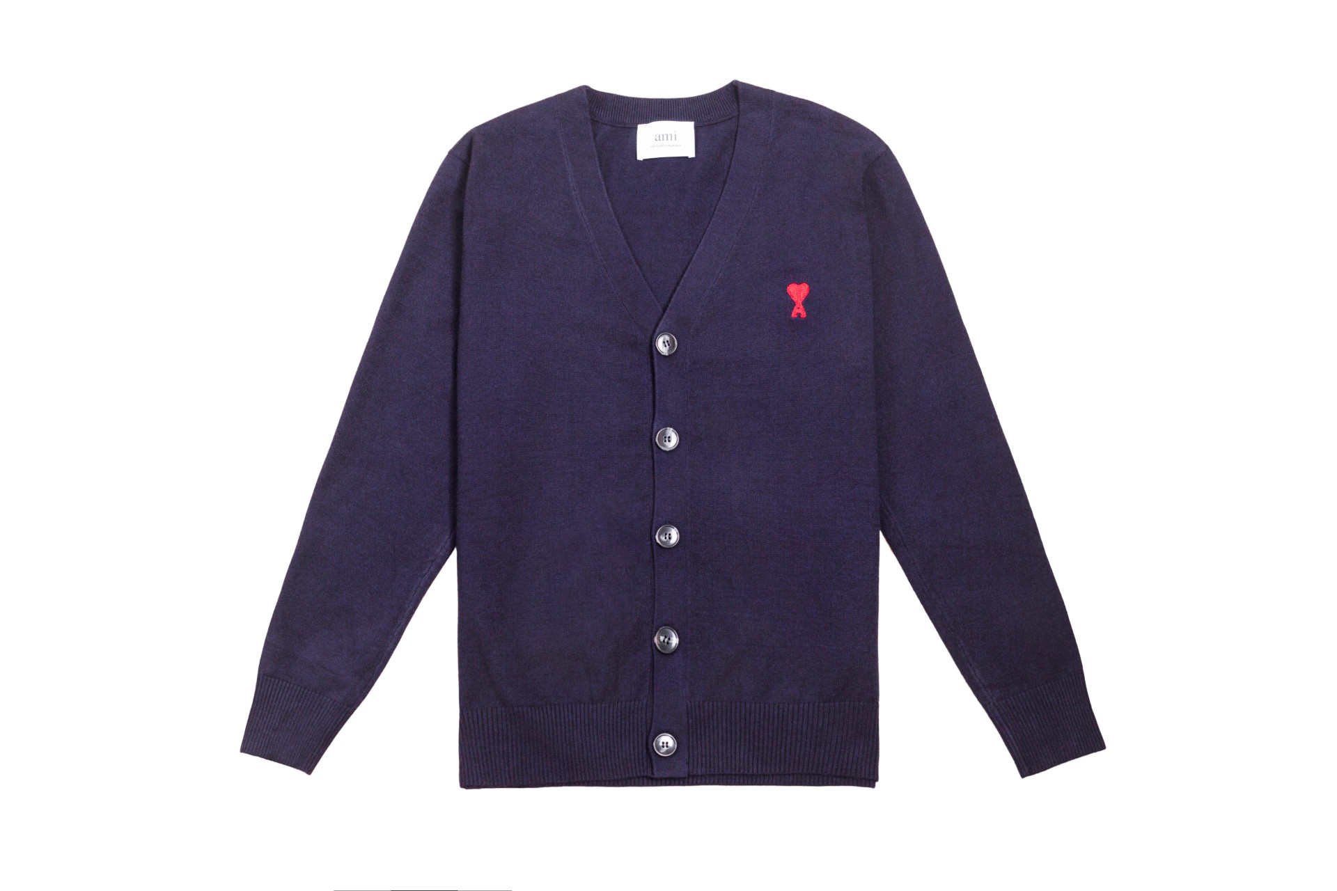 P93 款号: MQ803 AMI经典小爱心系列刺绣开衫毛衣 最高版本 支持对比 颜色: 宝蓝, 尺码:S-XL