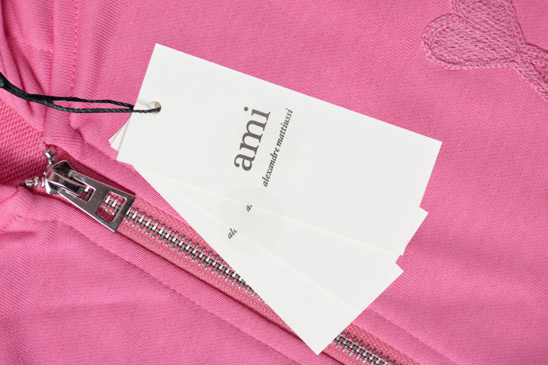 Ami Paris Sudadera con Capucha y Cremallera Bordada con Corazón Rosa 9 a1756046525353 5235