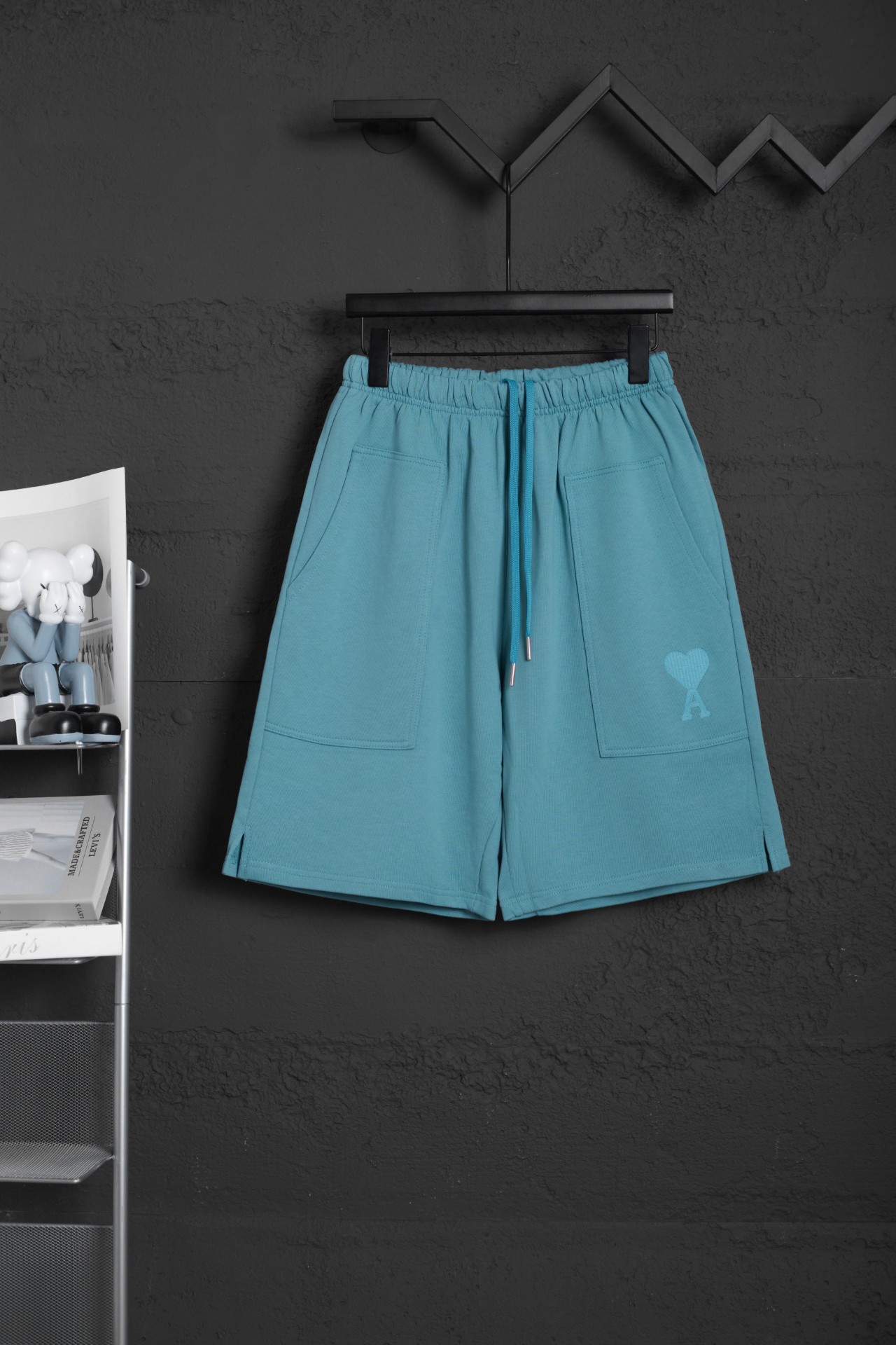 P73 N.º de modelo: 521 Serie de pantalones cortos AMI primavera/verano~ Algodón puro pesado y grueso de alto gramaje, t…
