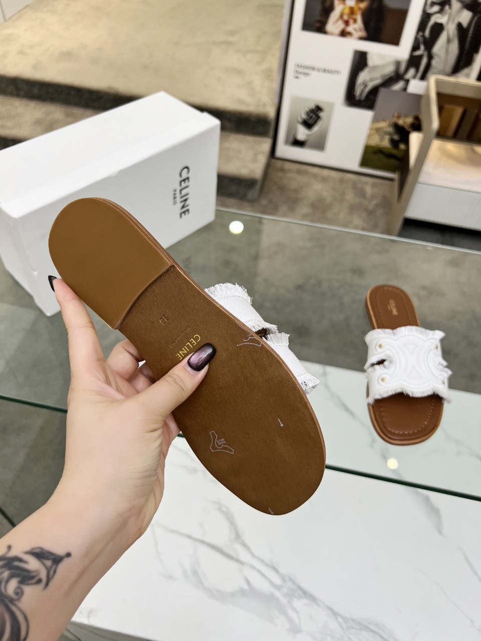 Celine Spring/Summer 2025 Embroidered Leather Slides Sandals for Women 10 i1746627129993 5464 0 8