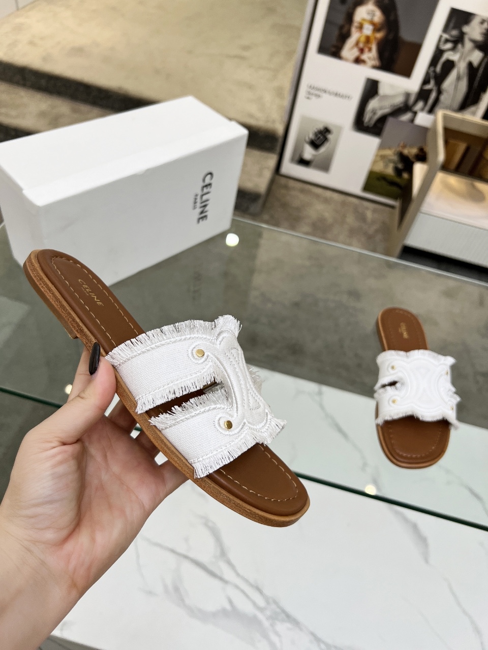 Celine Spring/Summer 2025 Embroidered Leather Slides Sandals for Women 8 i1746627132082 7290 0 5