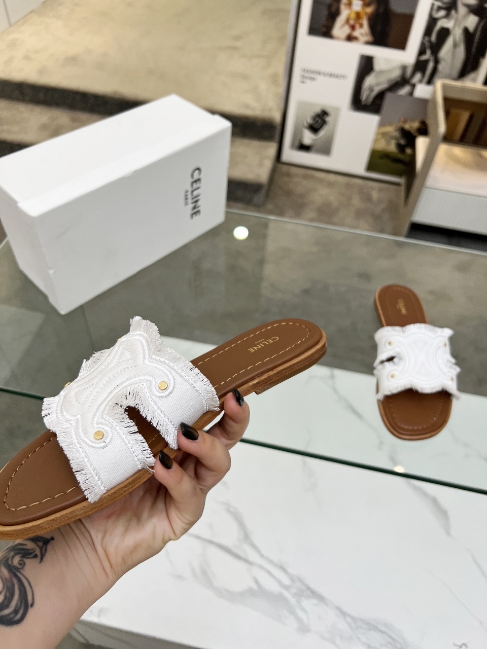 Celine Spring/Summer 2025 Embroidered Leather Slides Sandals for Women 9 i1746627132091 2083 0 7