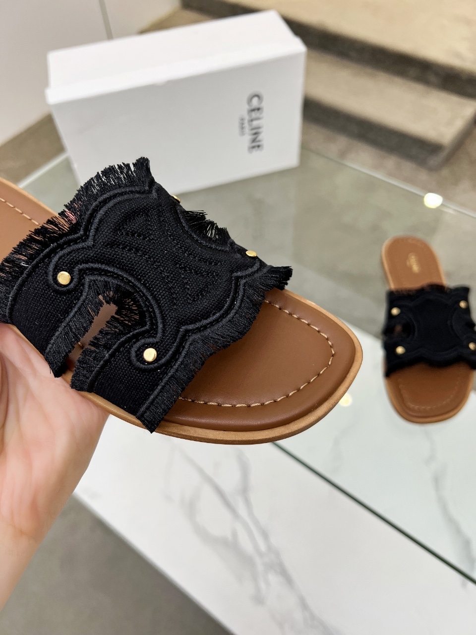 Celine 2025 Spring/Summer Embroidered Slides - Stylish and Comfortable 9 i1746628416722 7450 0 7