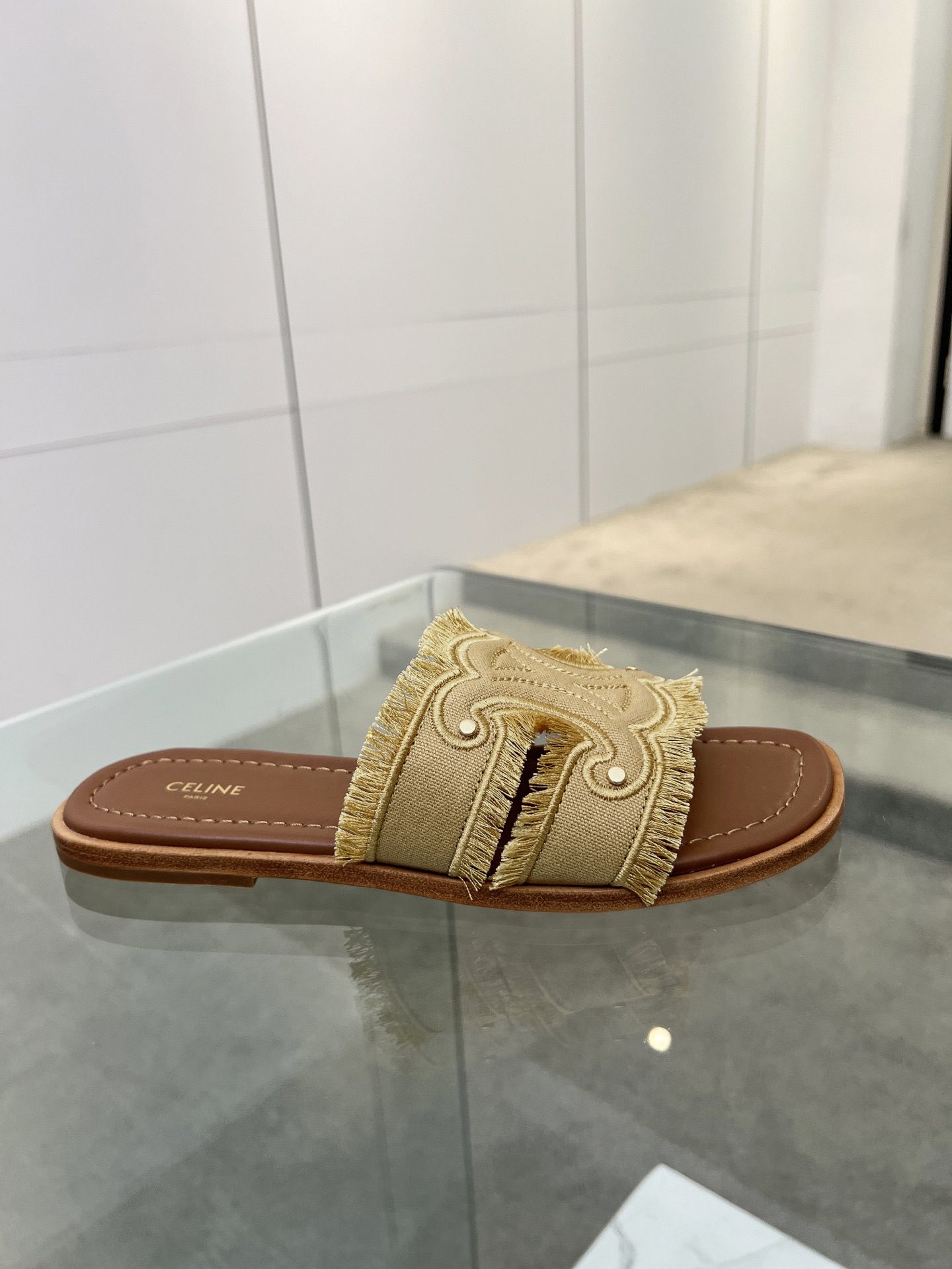 Celine Embroidered Slides, Summer Style,Genuine Leather, Various Sizes 9 i1746628533806 9911 0 7