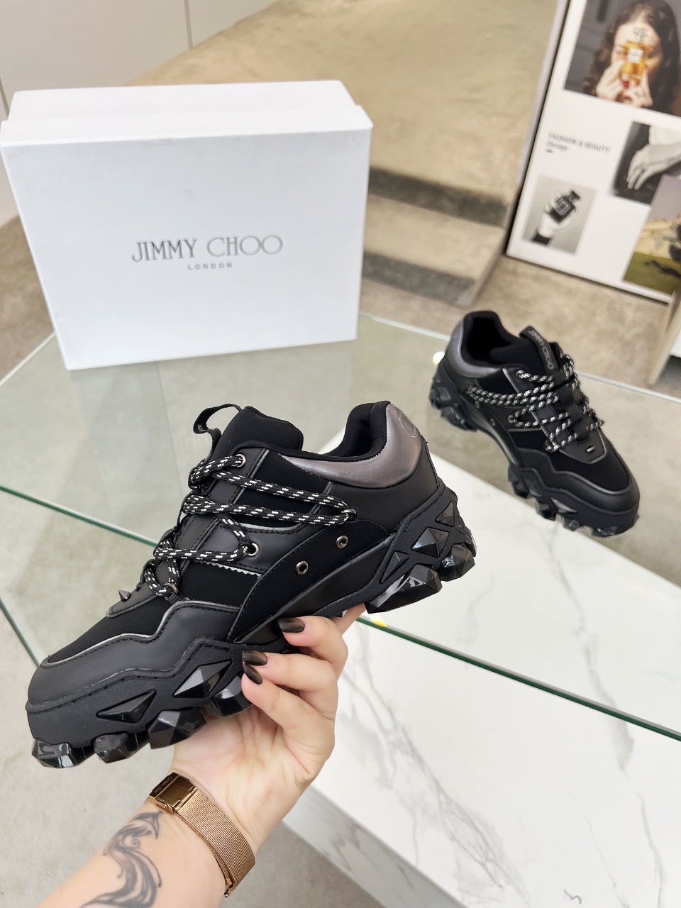 Jimmy Choo Diamond X II Sneakers: Leather, Comfortable, and Fashionable 7 i1757839994384 9980 0 5