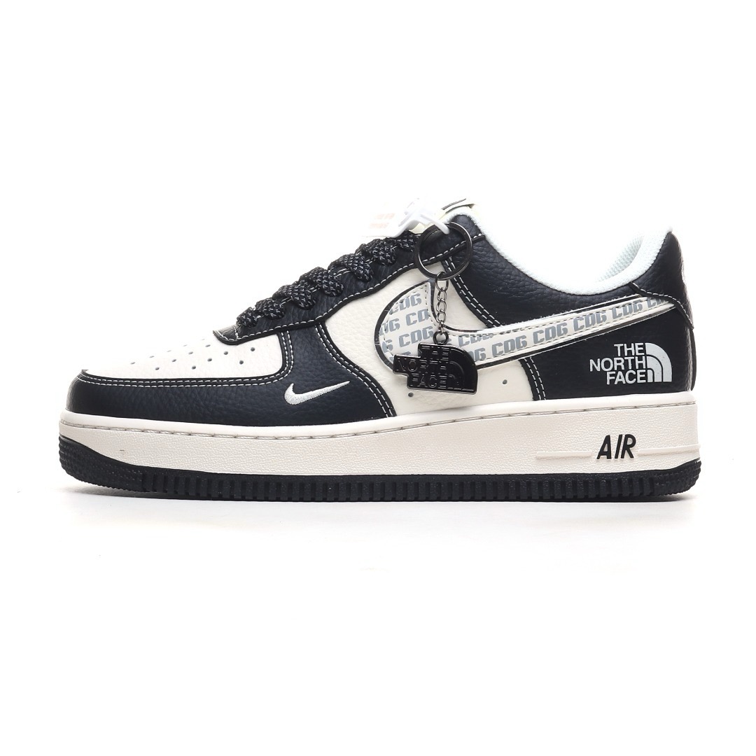 套现 海外爆款限量发售!公司级Nike Air Force 1 '07 Low “北面联名——CDG熊猫米黑”空军一号 高端定制 低帮 运动鞋 休闲鞋 折边针车 工艺难度大 原楦头原纸板 原装鞋盒 定制五金配件 内置全掌气垫 原厂鞋底 货号:HH7518-049